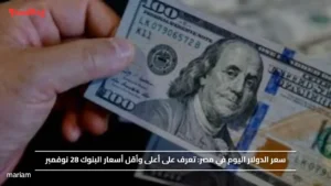 سعر الدولار اليوم في مصر.. تعرف على أعلى وأقل أسعار البنوك 28 نوفمبر